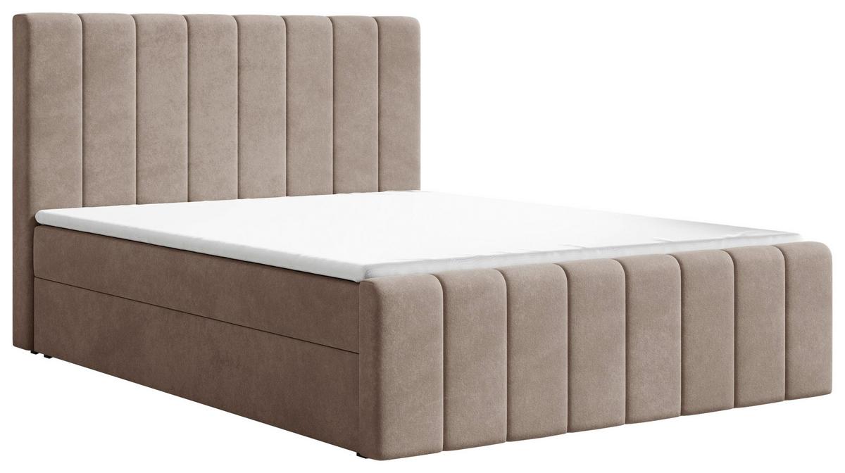 BOXBETT Lila Cappuccino 160x200cm - Schwarz/Cappuccino, MODERN, Holz/Kunststoff (160/200cm) - MID.YOU