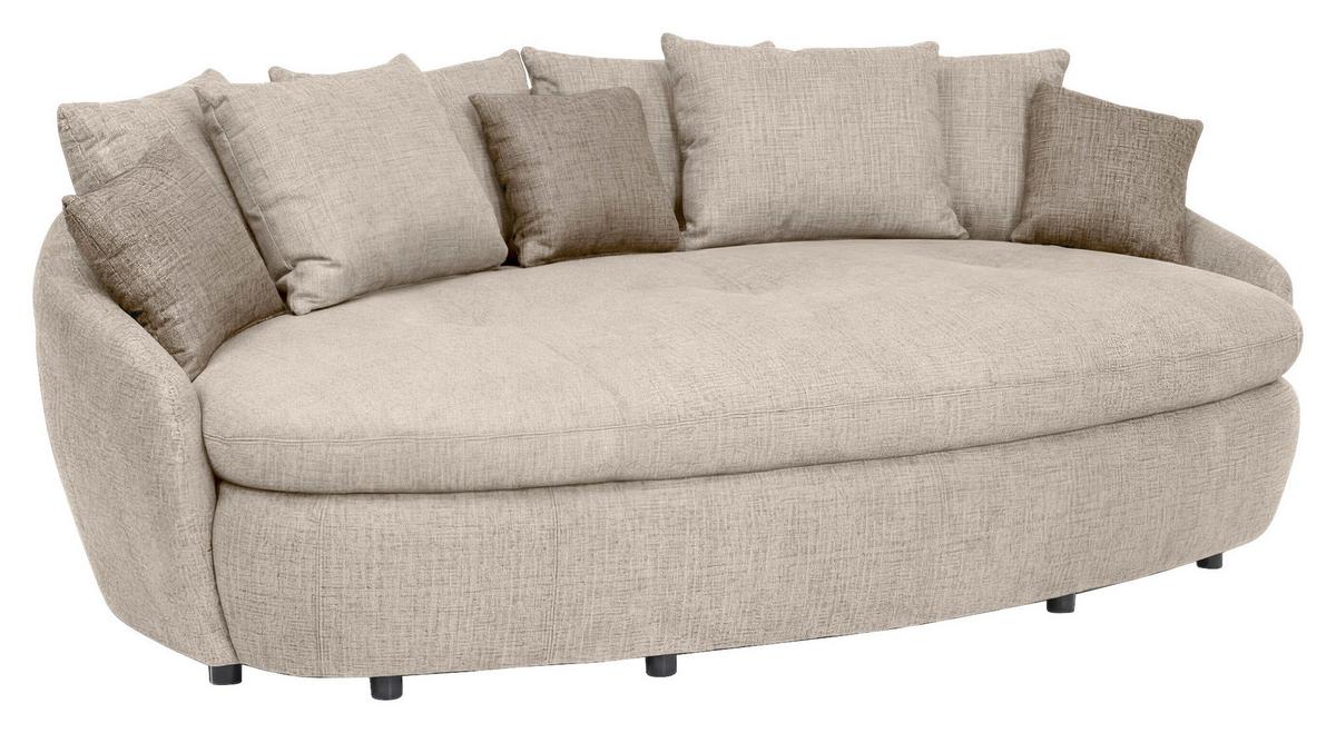 Megasofa Aruba 2 mit Kissen B: 238cm,beige Chenille - Hellbraun/Beige, Trend, Textil (238/80/140cm) - Luca Bessoni