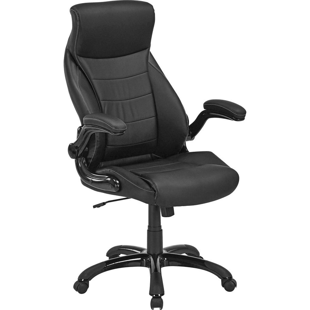 Chefsessel Orlando mit Armlehnen Lederlook Schwarz