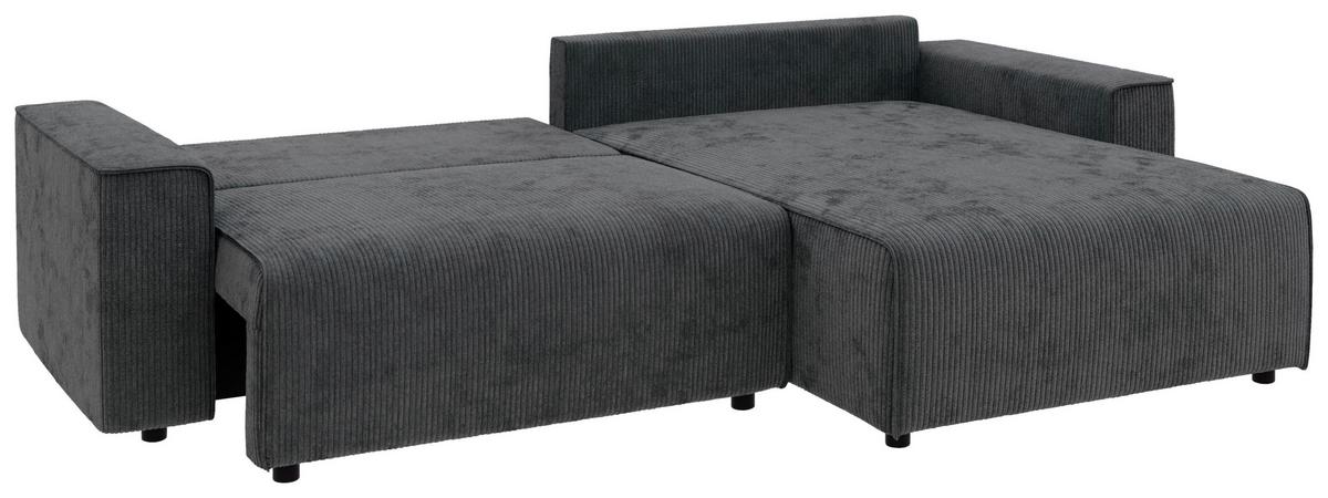 Ecksofa Chance Graphitfarben S: 165x164 cm - Schwarz/Graphitfarben, MODERN, Textil (265/164cm) - Trendmanufaktur