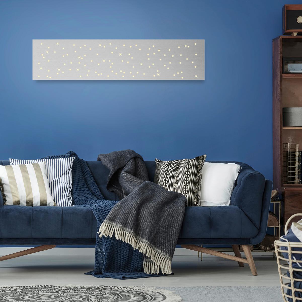 Led-deckenleuchte Sparkle L: 100 Cm Mit Farbwechsler - Silberfarben, Design, Metall (100/25/4cm)