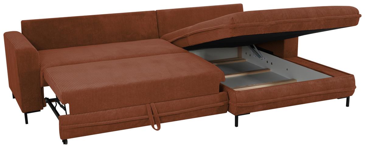 Ecksofa Armilla Rostfarben S: 272x174 Cm - Rostfarben/Hellgrau, Design, Textil (272/174cm) - MID.YOU