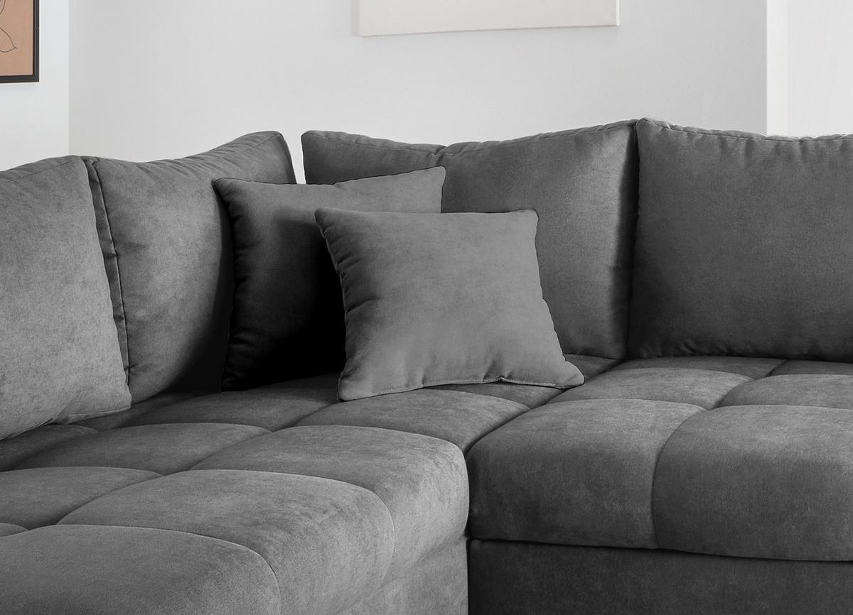 Eckschlafsofa Alvito Dunkelgrau S: 202/298 cm - Dunkelgrau/Silberfarben, Design, Textil (202/298cm) - MID.YOU