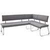 Eckbank Grau Lederlook Arco 200x150 Cm - Edelstahlfarben/Grau, Design, Textil/Metall (200cm) - Livetastic