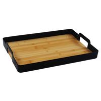 Servírovací podnos BETTY ECKIG - čierna, Modern, plast/prírodné materiály (49/7/34cm) - Mömax