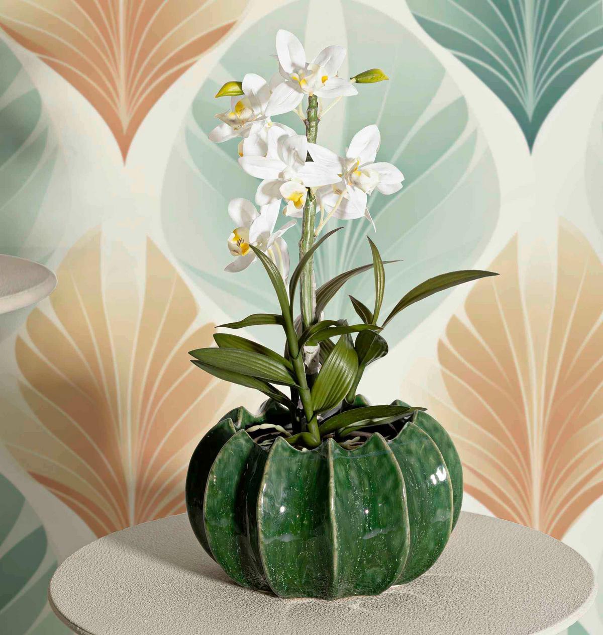 Vase Cactus Basket Grün B: 22 Cm - Grün, Basics, Keramik (22/13,5/22cm)