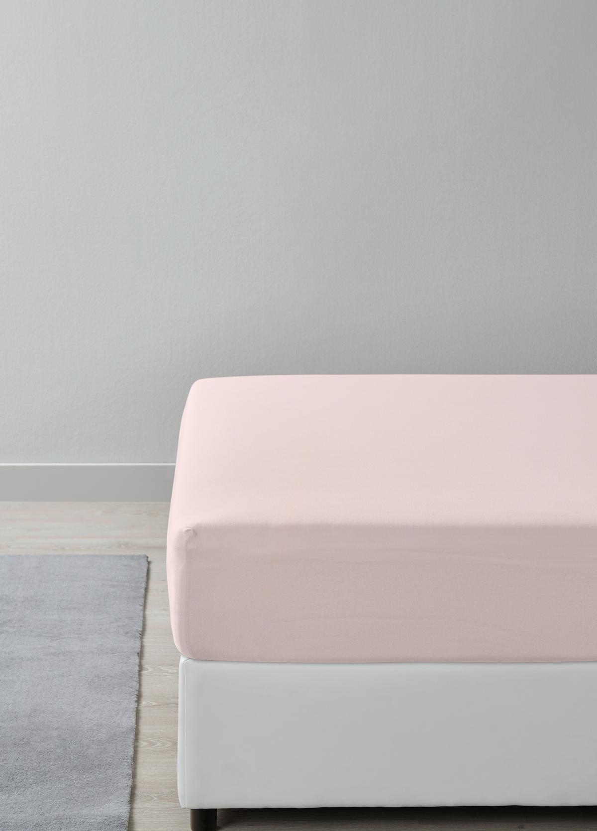 Napínacia plachta Basic, 140-160/200/28cm - svetloružová, Modern, textil (140/200cm) - Modern Living