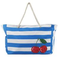 Strandtasche Nadine - Blau/Rot, KONVENTIONELL, Textil (53/18/37cm) - Luca Bessoni