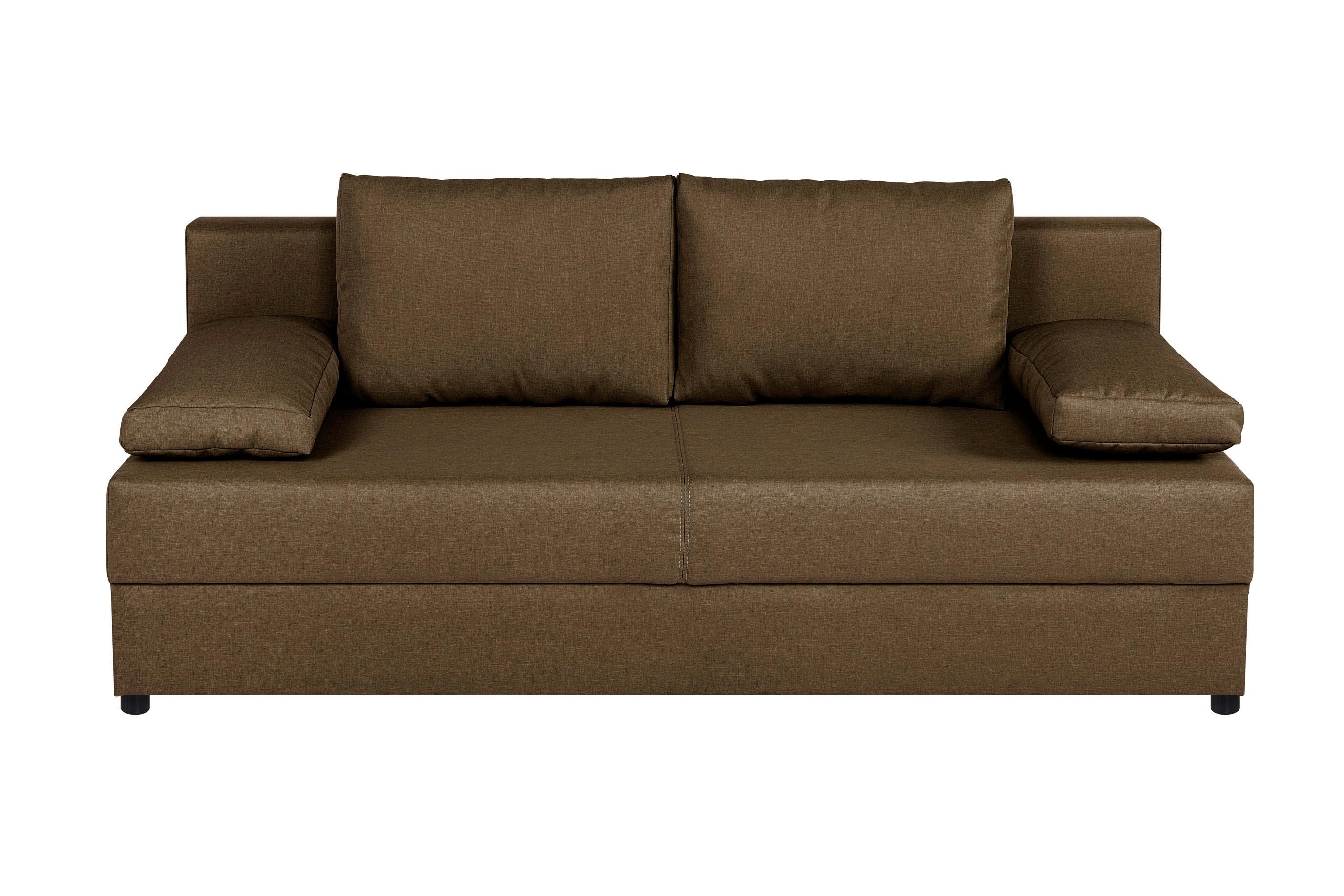 Rozkladacia pohovka MEGA, hnedá - hnedá/čierna, Design, kompozitné drevo/textil (190/80/75cm) - Based