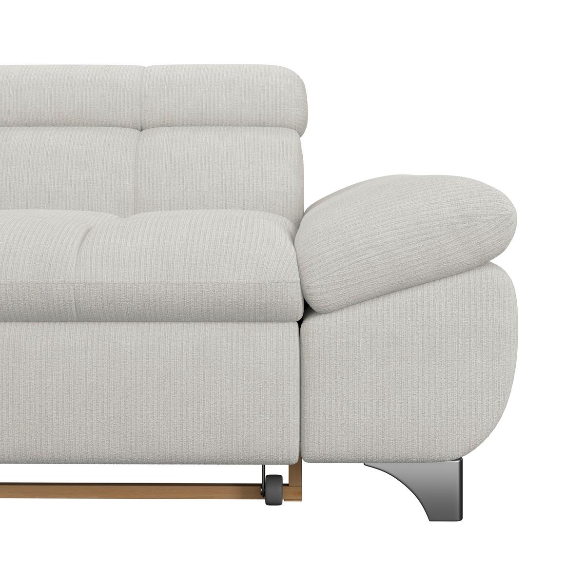 Ecksofa Gemini Elfenbeinfarbig, B: 234cm - Chromfarben/Creme, KONVENTIONELL, Textil (234/312cm)