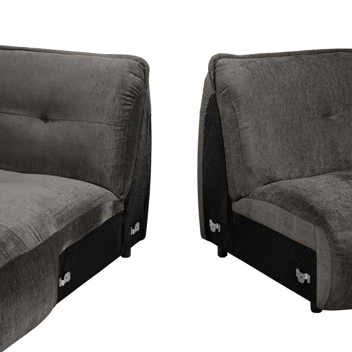 Ecksofa Fluffy Anthrazit S: 184x269 Cm - Anthrazit/Schwarz, MODERN, Textil (184/269cm) - Trendmanufaktur