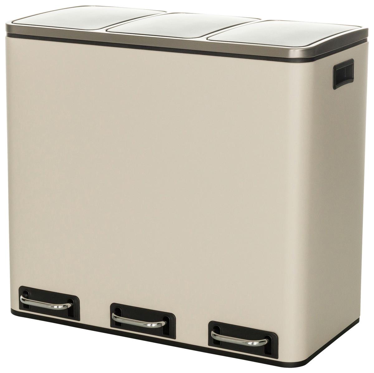Abfallsammler Clean Ix - Beige/Schwarz, Basics, Kunststoff/Metall (61/56/31,5cm) - MID.YOU