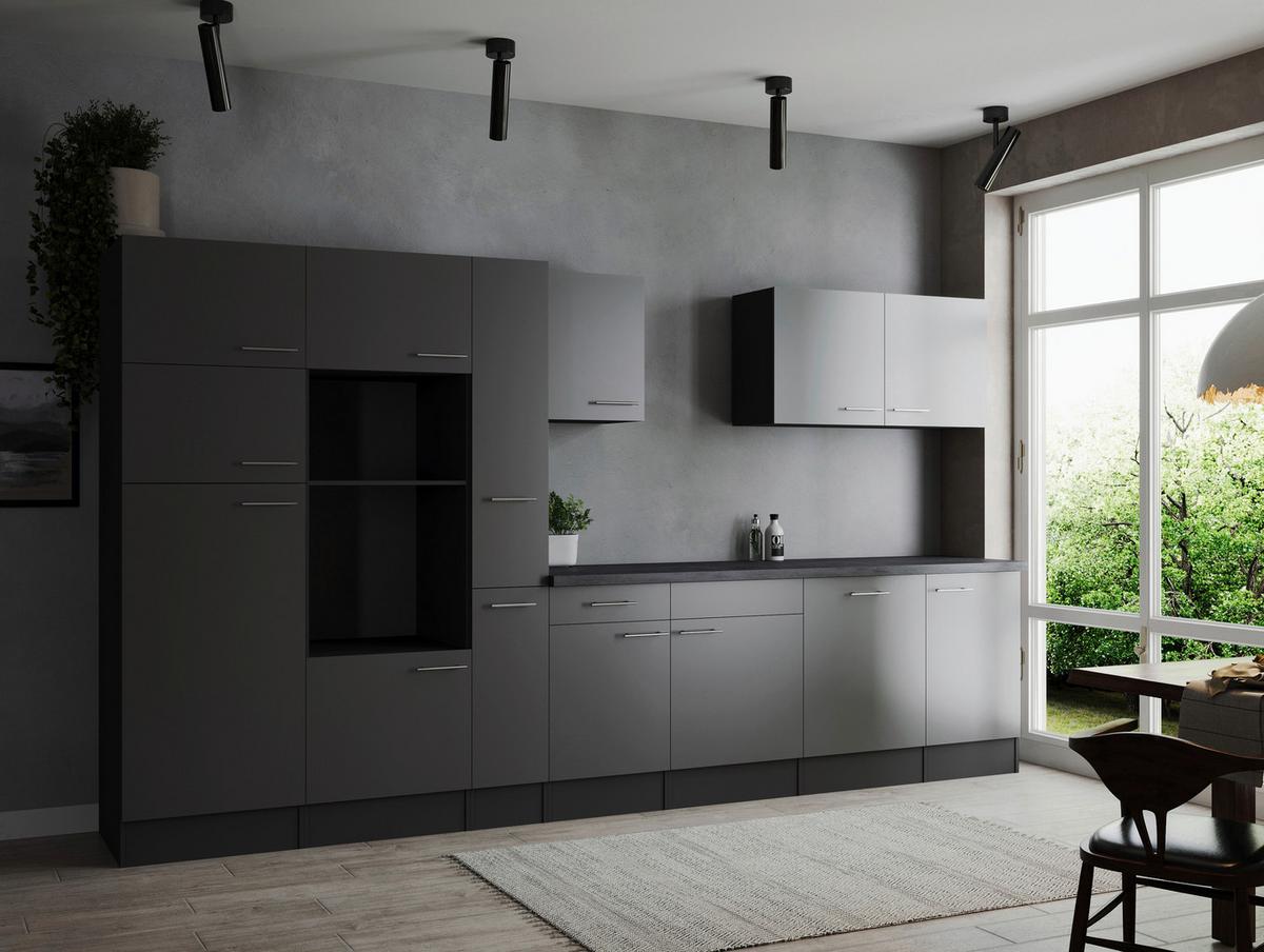 Küchenleerblock Oliver Grau B: 370 cm - Grau, Design, Holzwerkstoff (370cm) - Respekta