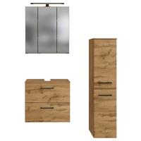 Badmöbel-Set Manchester B: 90 cm Eiche Wotan Dekor - Eichefarben, MODERN, Holzwerkstoff (90cm) - Held
