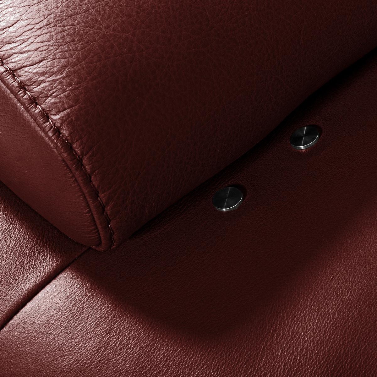 Ecksofa Como Echtleder Rot 306x237 - Rot/Schwarz, Design, Leder (306/237cm) - Livetastic