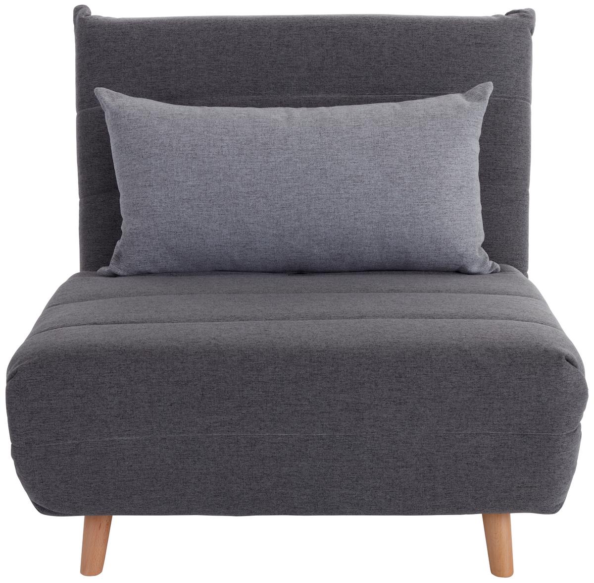 Rozkládací pohovka/křeslo SIMON šedá - šedá/světle šedá, Moderní, dřevo/textil (77/84/91cm) - Ondega