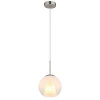 Hängeleuchte Barry Chromfarben Glas D: 20cm - Klar/Chromfarben, Basics, Glas/Kunststoff (20/120cm) - Globo