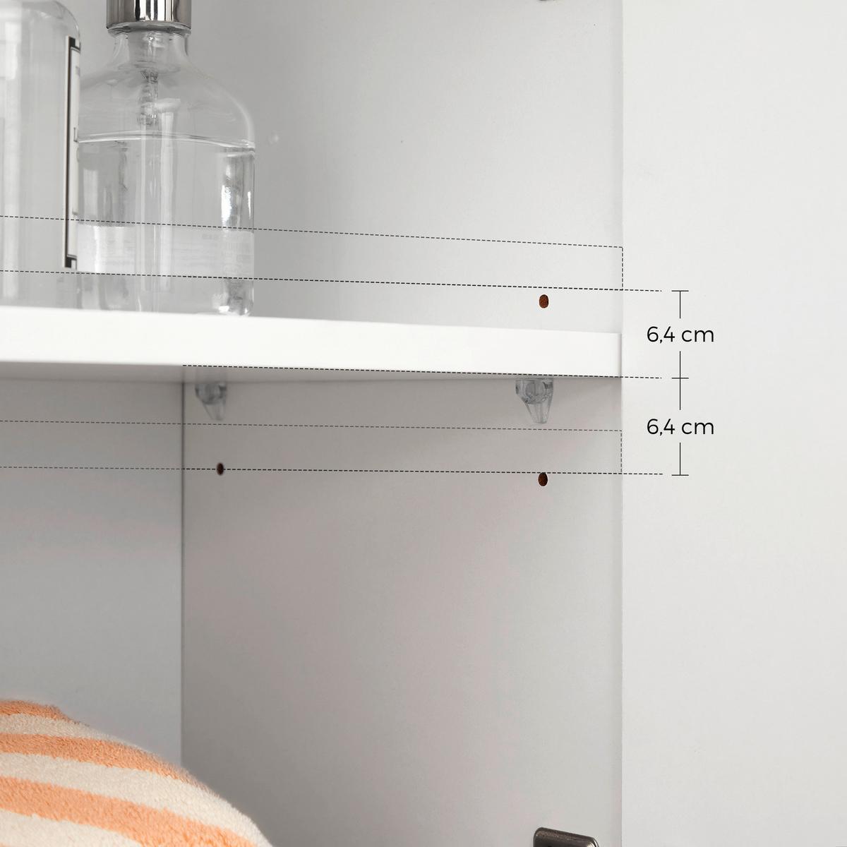 Midischrank Bbk140w01 - Silberfarben/Weiß, Trend, Holzwerkstoff (60/80/30cm) - MID.YOU