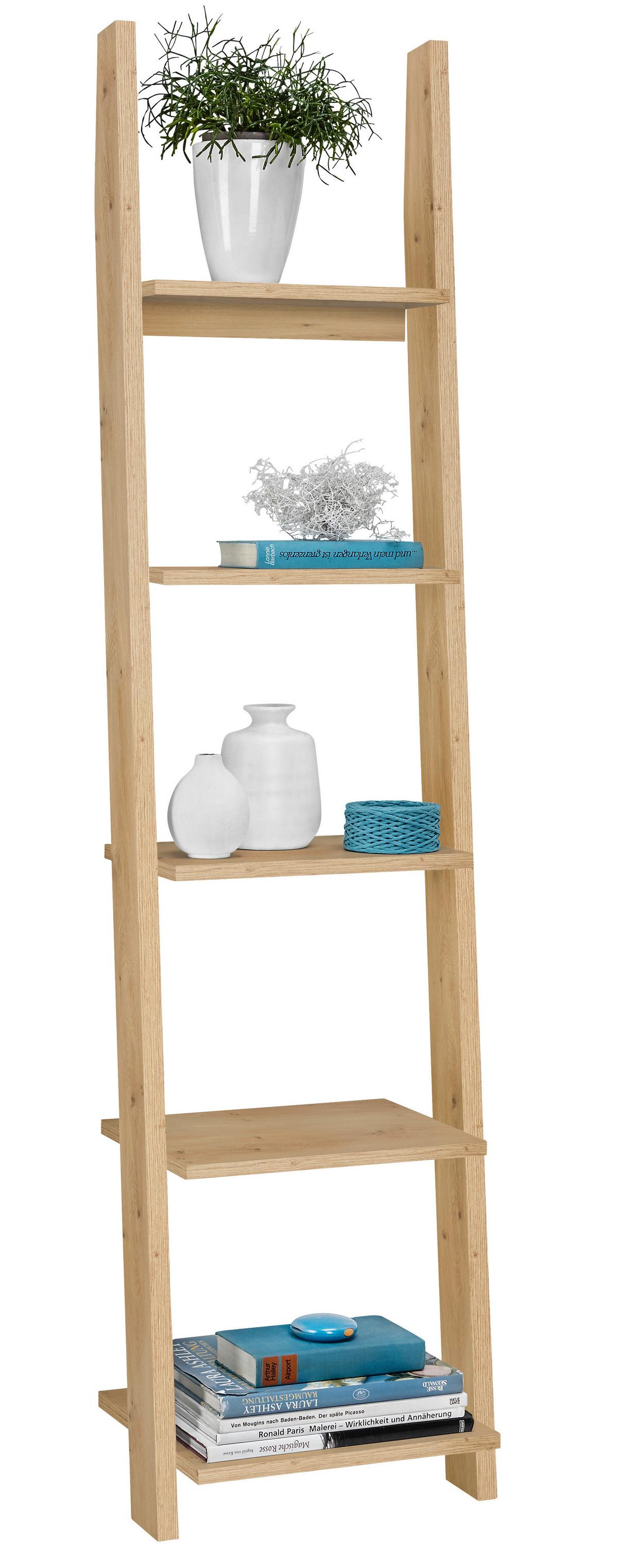 ŽEBŘÍKOVÝ REGÁL SCALA - barvy dubu, Konvenční, dřevo/kompozitní dřevo (41,4/176/34,2cm) - Mömax