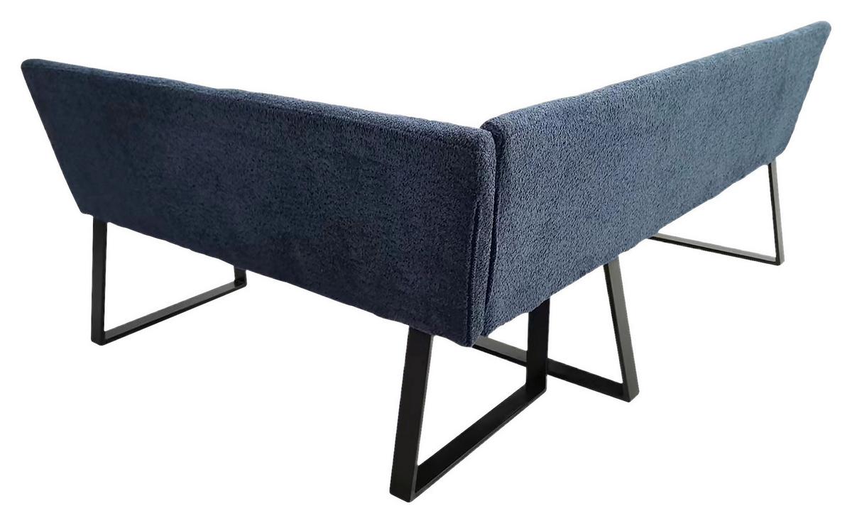 Eckbank Gepolstert Dunkelblau Tampa 190x150 cm - Schwarz/Dunkelblau, MODERN, Textil/Metall (190/150cm) - MID.YOU