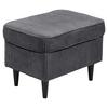 Hocker Oskar Dunkelgrau B: 63 Cm - Dunkelgrau/Schwarz, Basics, Textil (63/43/42cm) - MID.YOU