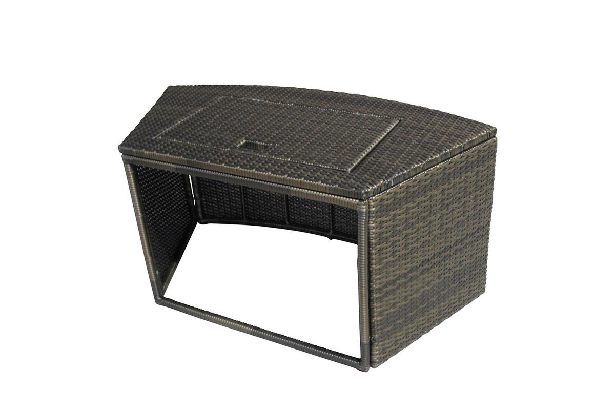 Whirlpool Netspa Octopus Ø 290 Cm Mit Umrandung+5 Möbel - Schwarz, Basics, Leder/Kunststoff (290/73cm)