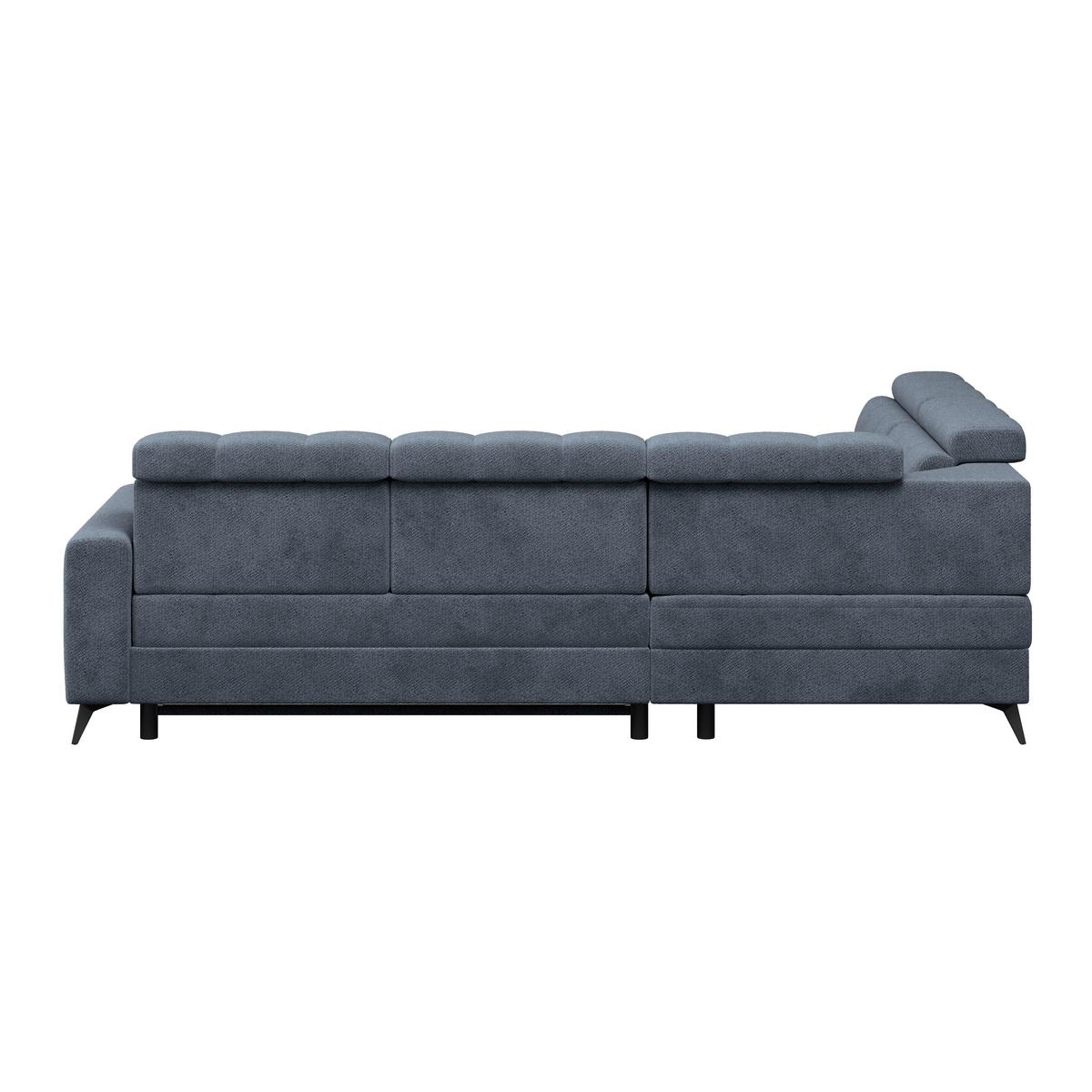 Ecksofa Barletta New Velours Blau, 228x289cm - Blau/Schwarz, ROMANTIK / LANDHAUS, Textil (228/289cm) - Luca Bessoni