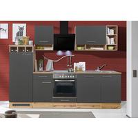Küchenzeile ohne Geräte B: 280 cm Grau/Wildeiche Dekor - Wildeiche/Grau, Basics, Holzwerkstoff (280cm) - Respekta