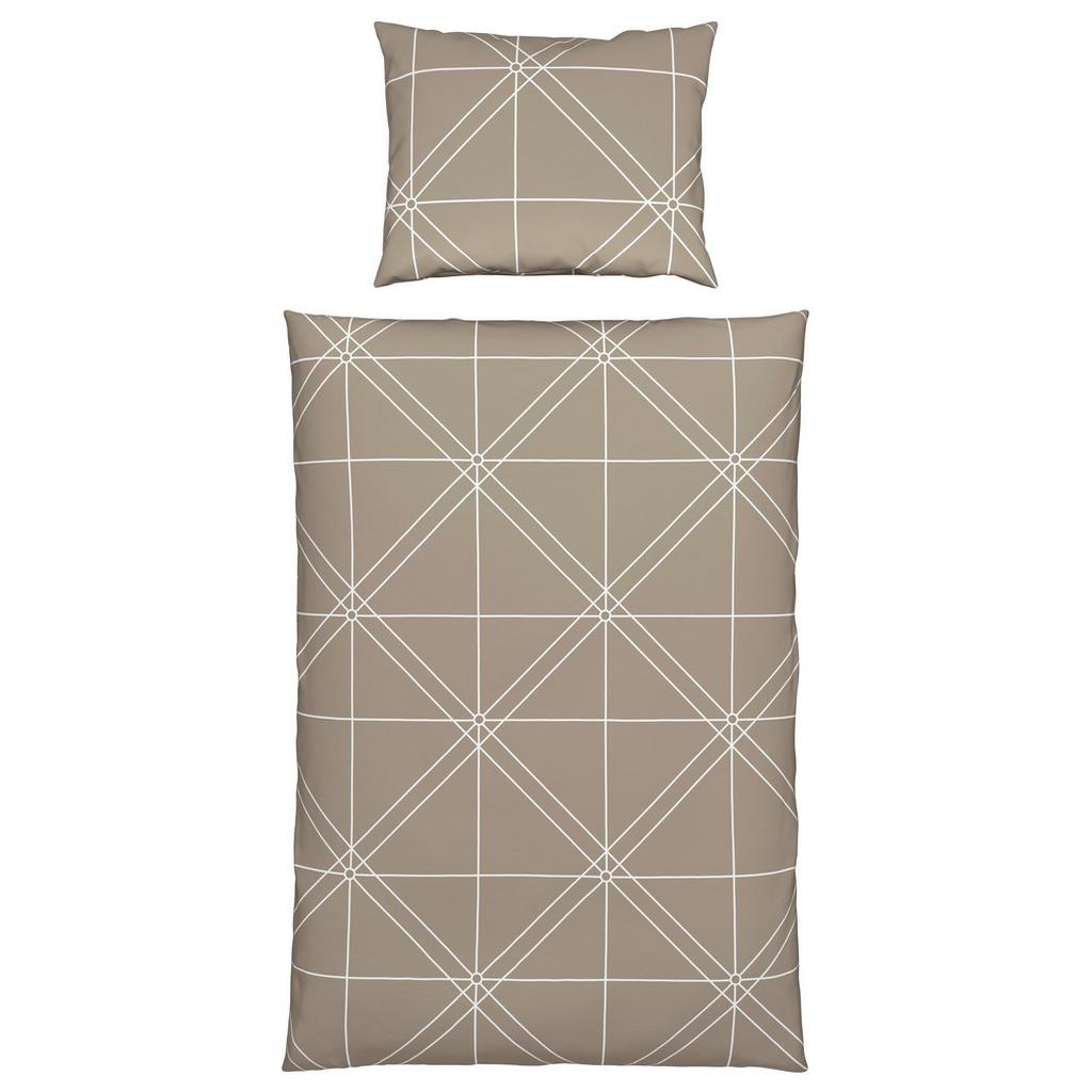 Satin Beettwäsche 140x200 cm Chalene Baumwolle Taupe