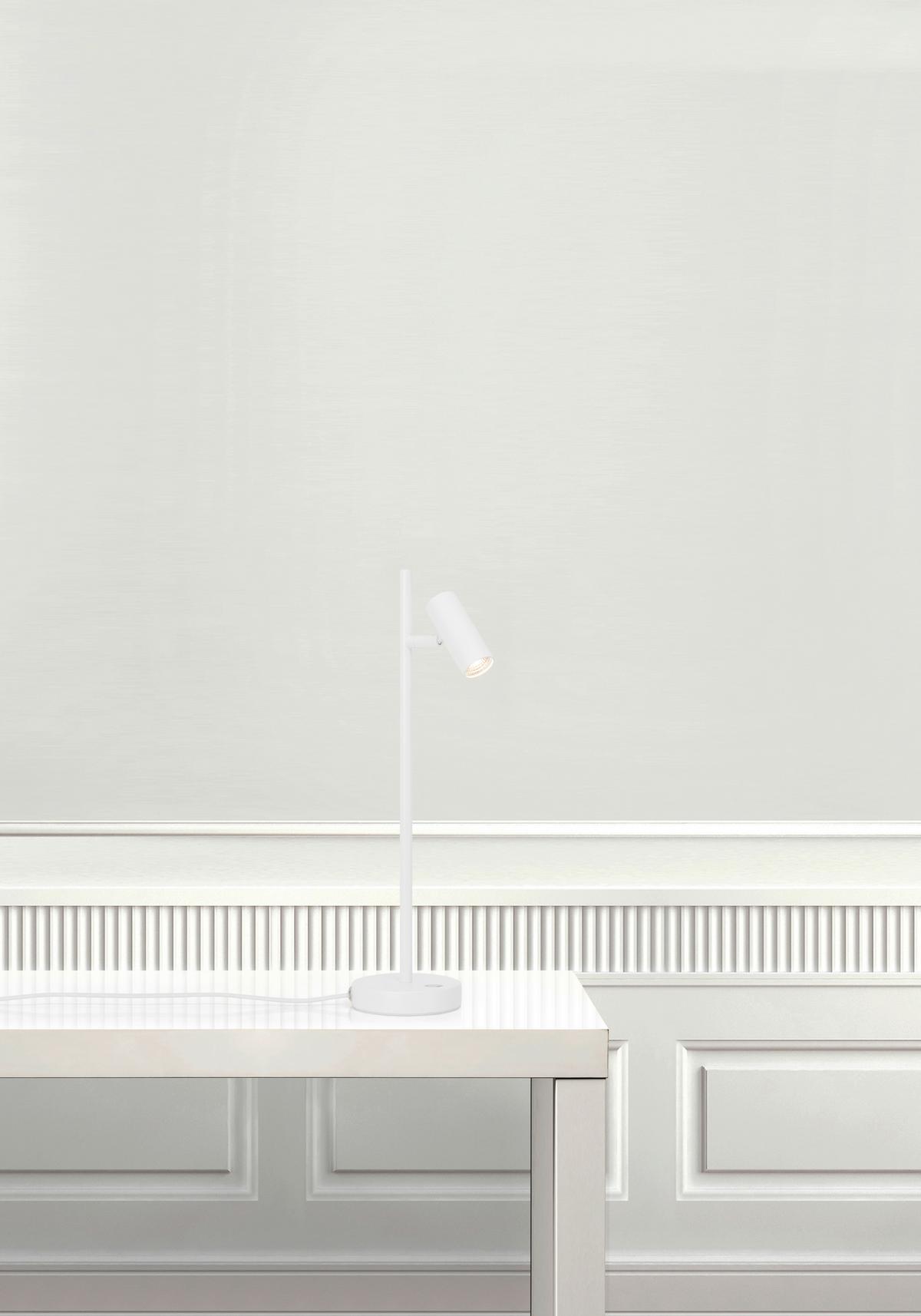 Tischleuchte Omari Weiß H: 40 cm - Weiß, Design, Metall (40cm) - Nordlux