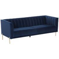 3-Sitzer-Sofa Sono - Blau/Goldfarben, Design, Textil (204/75/85cm) - Livetastic