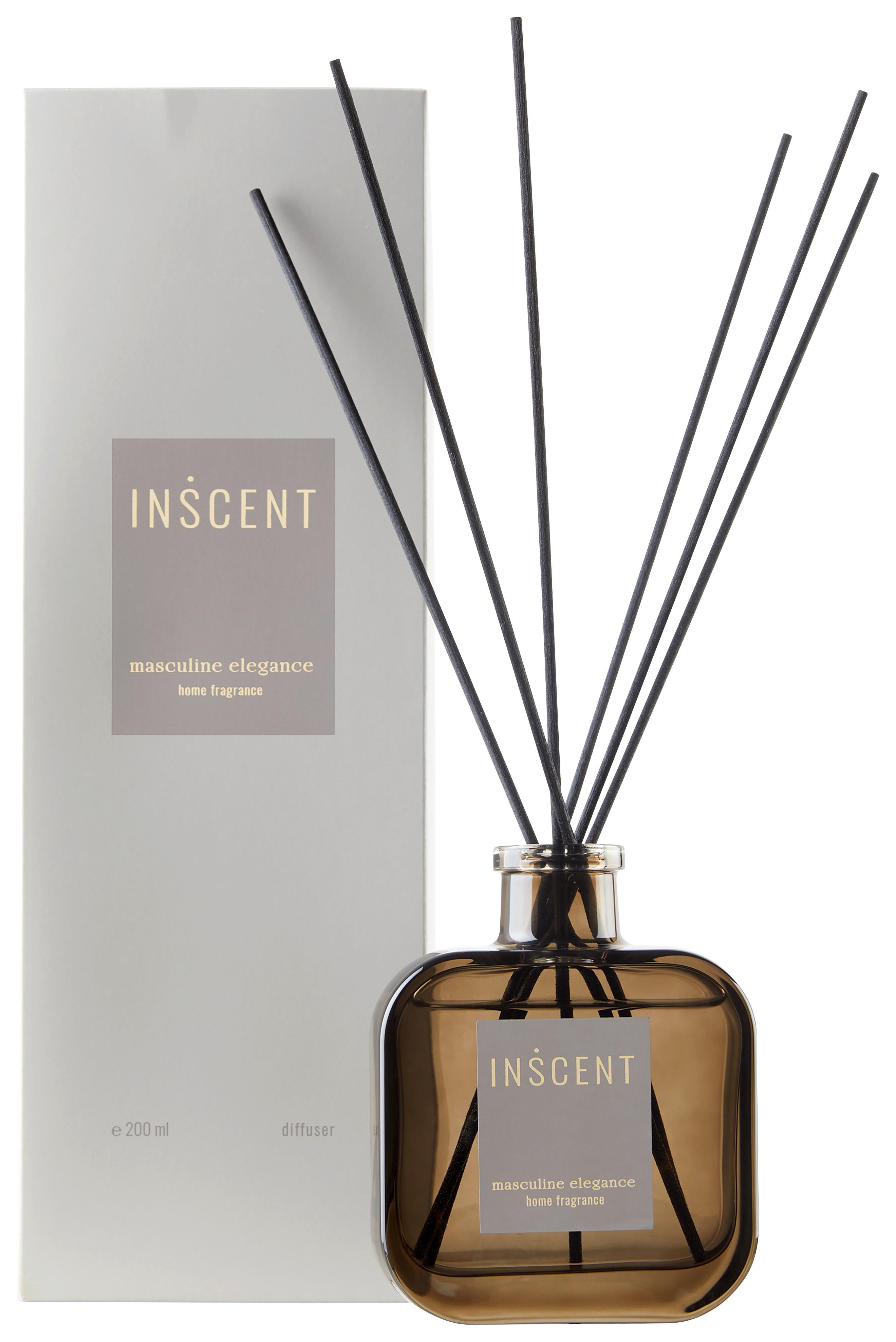 Pokojová vůně Masculine Elegance, 200ml - šedá/čiré, Design (200ml) - Inscent
