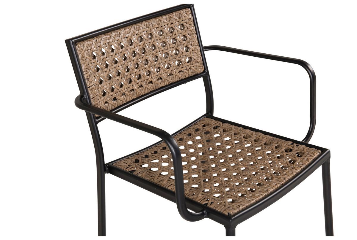 Gartenstuhl-Set Paola Metall, Kunststoff - Schwarz, KONVENTIONELL, Kunststoff/Metall (56/80/59cm) - Gardenson