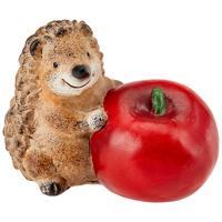 Dekofigur Igel H: 8,7 cm Keramik für Indoor - Rot/Braun, KONVENTIONELL, Keramik (10,5/6/8,7cm) - Ondega