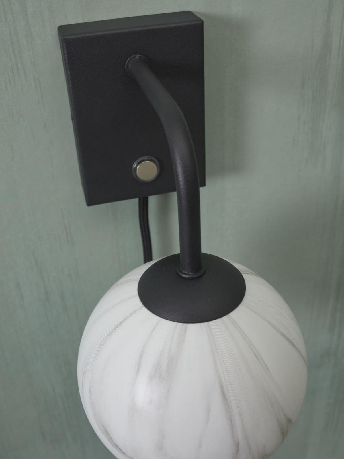 Wandleuchte Carrera 1-Flammig mit Schalter - Schwarz/Weiß, Basics, Glas/Metall (12cm) - It's about Romi