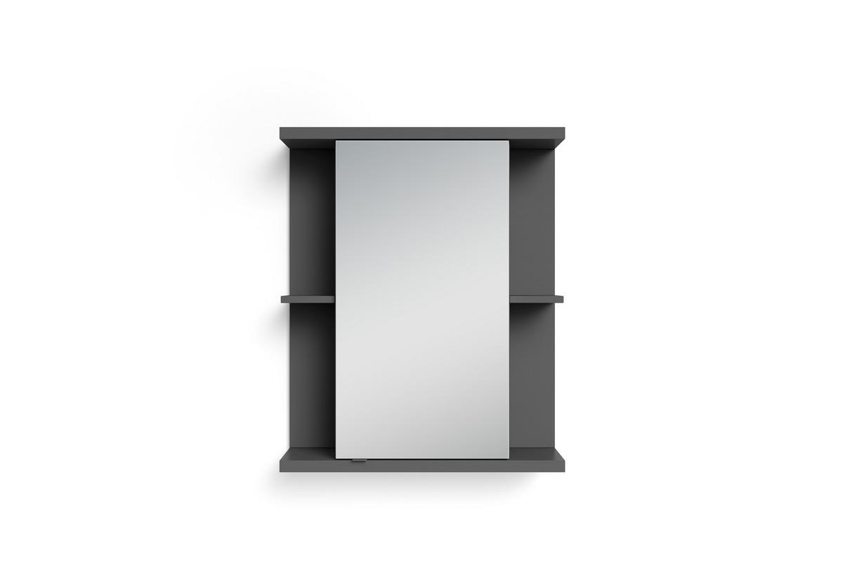 Spiegelschrank Nebraska BxHxT: 60x70x25 cm Anthrazit - Anthrazit, MODERN, Glas/Holzwerkstoff (60/70/25cm) - MID.YOU