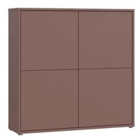 Vysoká komoda farba terracotta - béžovohnedá/terakotová, Modern, kompozitné drevo (124,5/121,5/34,9cm)