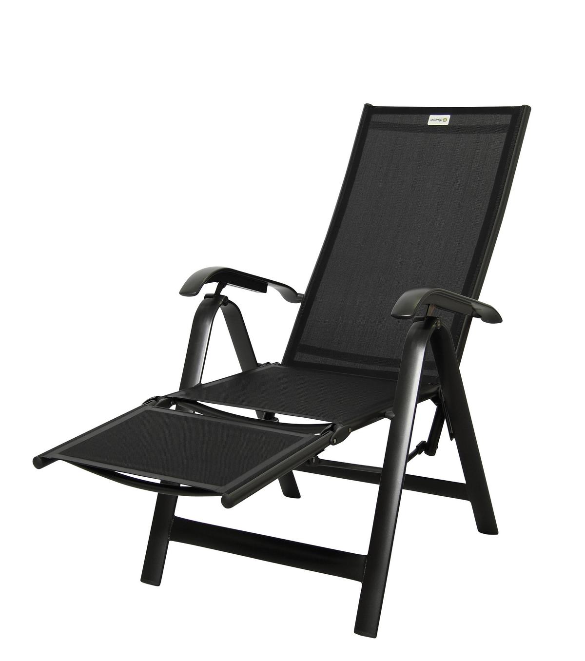Gartensessel Acamp Metall/textil - Anthrazit/Schwarz, Basics, Textil/Metall (68/116/61cm) - Acamp