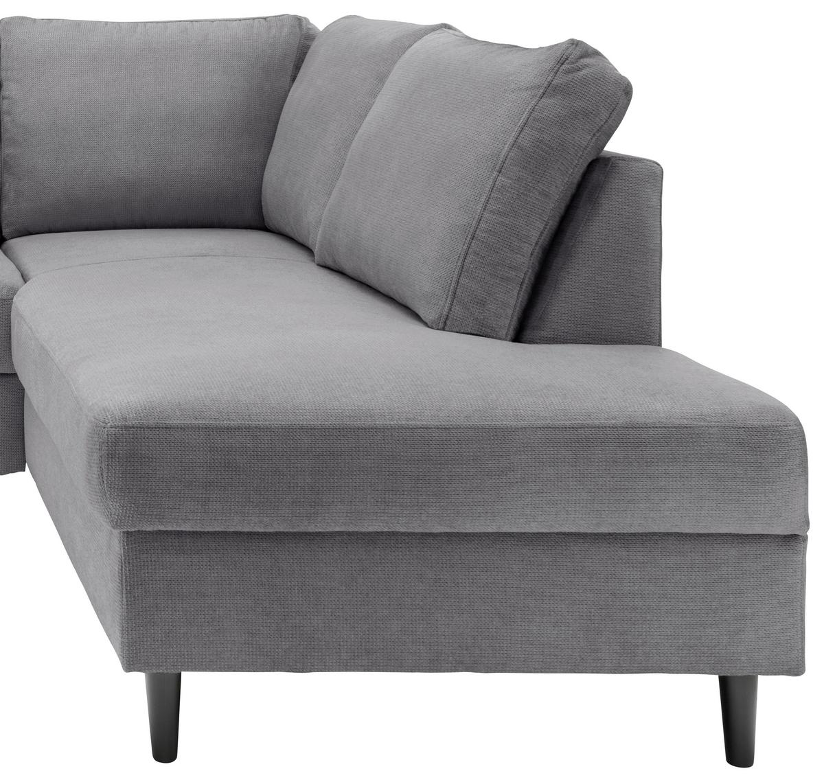 Eckschlafsofa Passione Dunkelgrau S: 242x200 Cm - Dunkelgrau/Schwarz, MODERN, Textil (242/200cm) - Livetastic