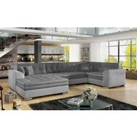 Wohnlandschaft Damario Grau, Hellgrau U:189x338x189cm - Chromfarben/Hellgrau, Design, Textil (189/338/189cm) - MID.YOU