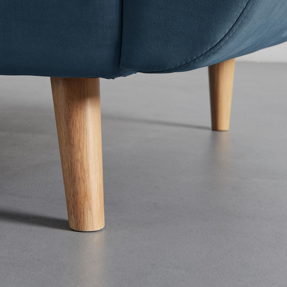 Rozkladacia pohovka CORA, modrý zamat, max. 360 kg - modrá/prírodná farba, Modern, drevo/textil (214/92/81cm) - Bessagi Home