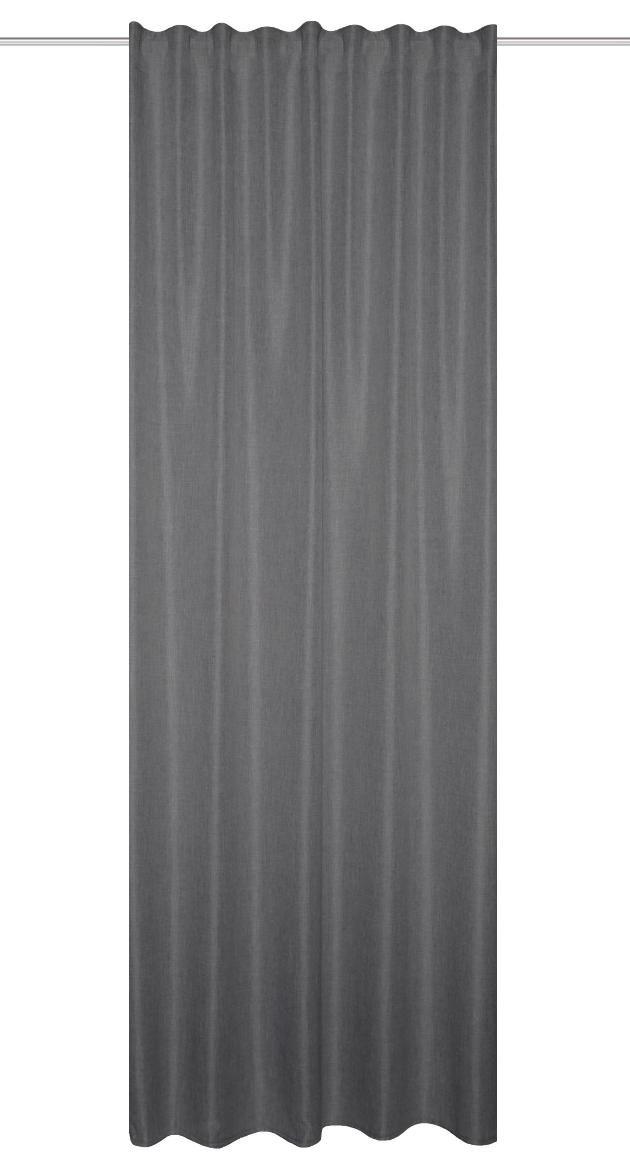 Hotový Záves Hina Antracitová, 135x245cm - antracitová, Moderný, textil (135/245cm)