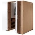 Eckschrank Begehbar mit Regal 120cm Box, Eiche Dekor/Weiß - Eichefarben/Weiß, MODERN, Holzwerkstoff (120/205/150cm) - Ondega