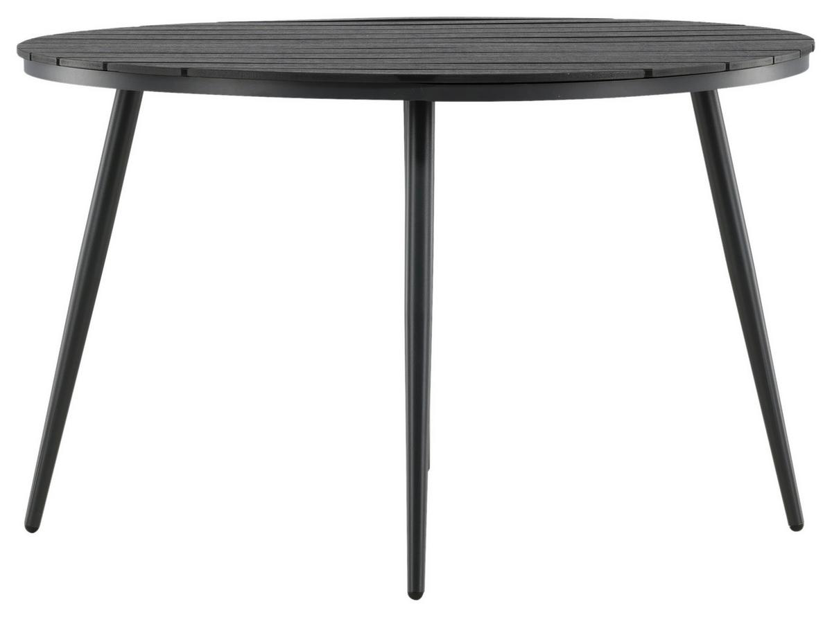 Gartentisch Break Aluminium D: 120cm - Schwarz, KONVENTIONELL, Kunststoff/Metall (120/74cm) - Gardenson