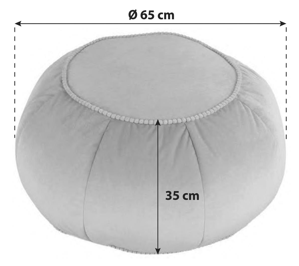 Pouf Taj Mahal Dxh: 65x35 Cm Samt Blau Mit Reißverschluss - Blau, MODERN, Textil (65/35/65cm) - Kayoom