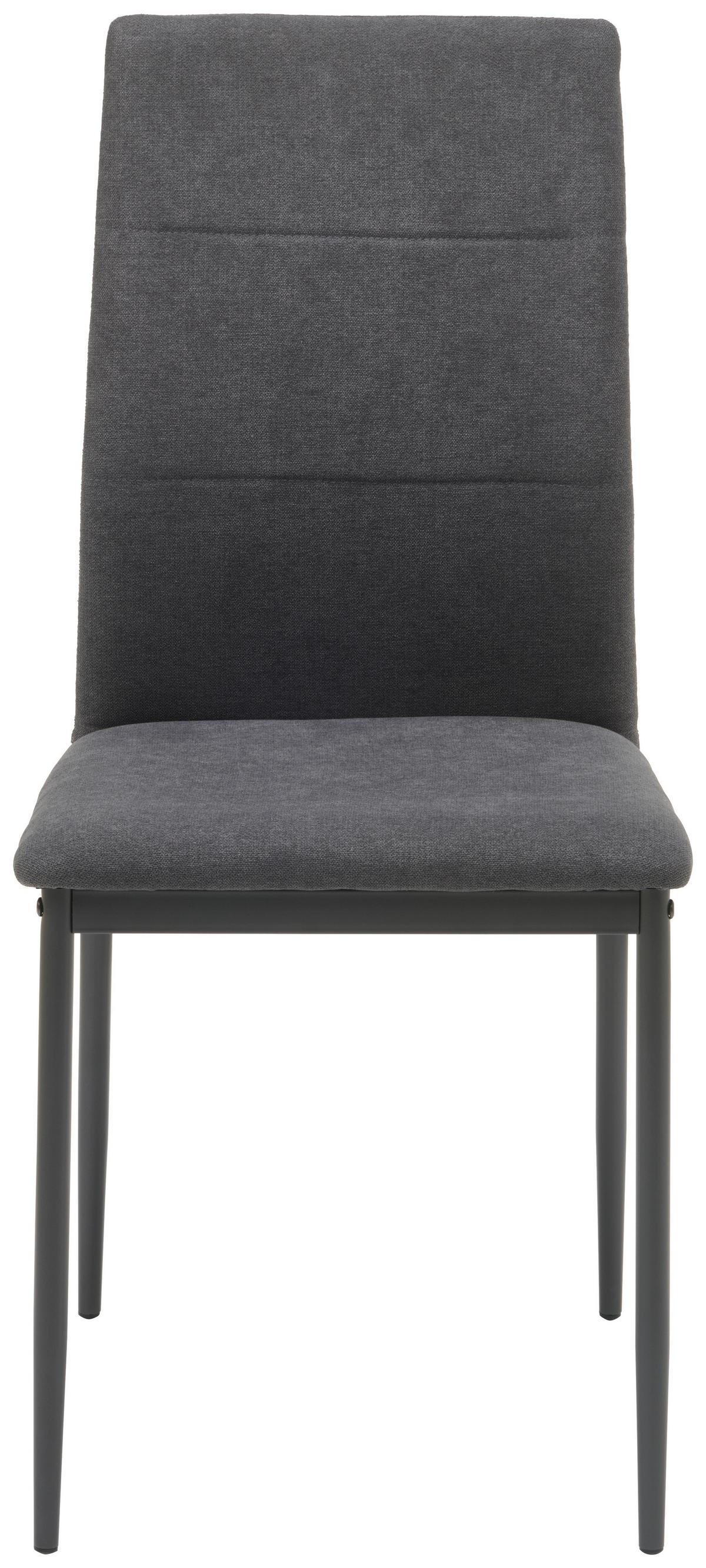 Vierfußstuhl Farina Webstoff Grau, B: 43 Cm - Dunkelgrau/Grau, KONVENTIONELL, Textil/Metall (43/93/54cm) - MID.YOU