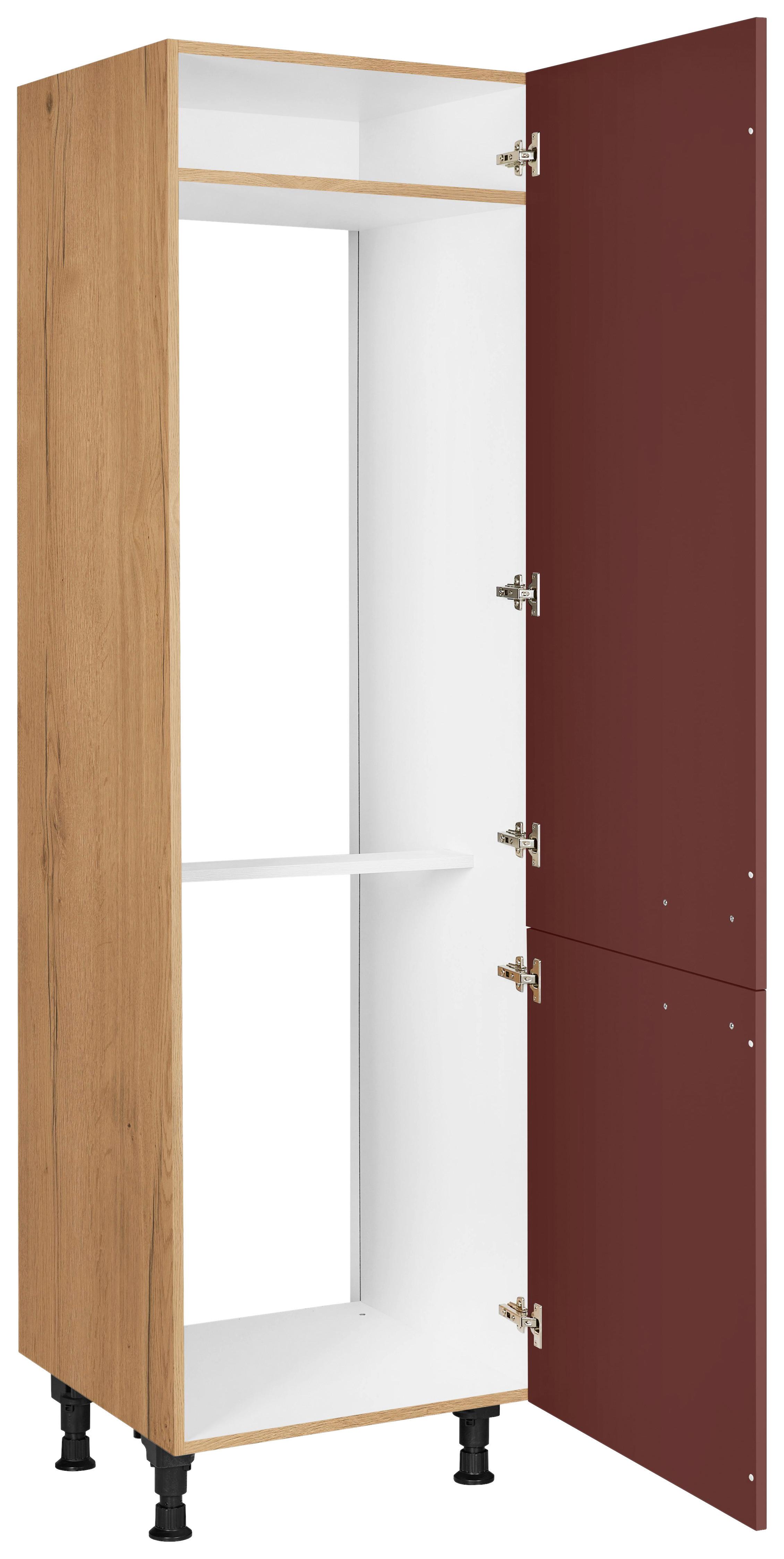 Geräteumbauschrank Easytouch - Eichefarben/Rot, MODERN, Holzwerkstoff (60/216,6/58cm) - Nobilia