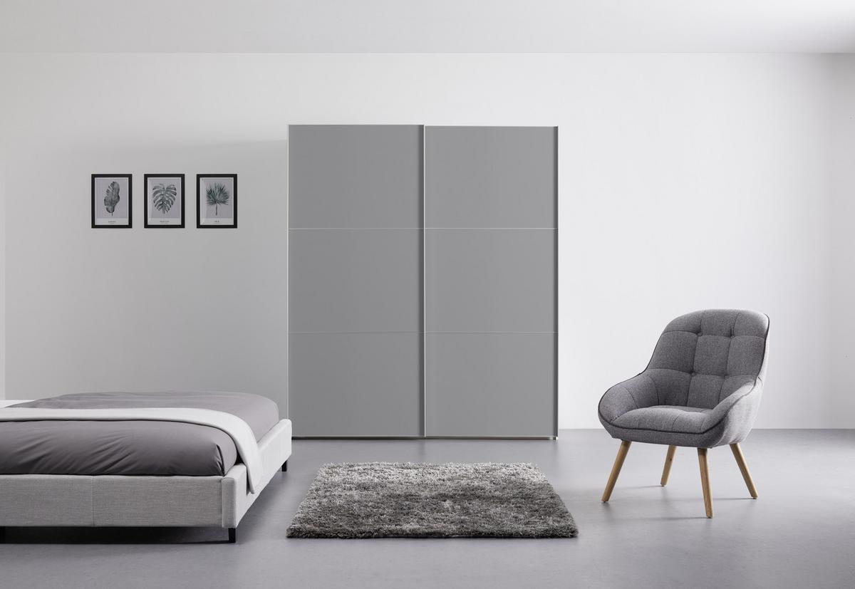 Schwebetürenschrank 188cm Includo, Grau - Grau, MODERN, Holzwerkstoff (188/222/68cm) - MID.YOU