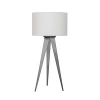 Tischlampe Tripod Nickelfarben Mit Kippschalter - Nickelfarben, Design, Textil/Metall (28/61,5cm) - Näve