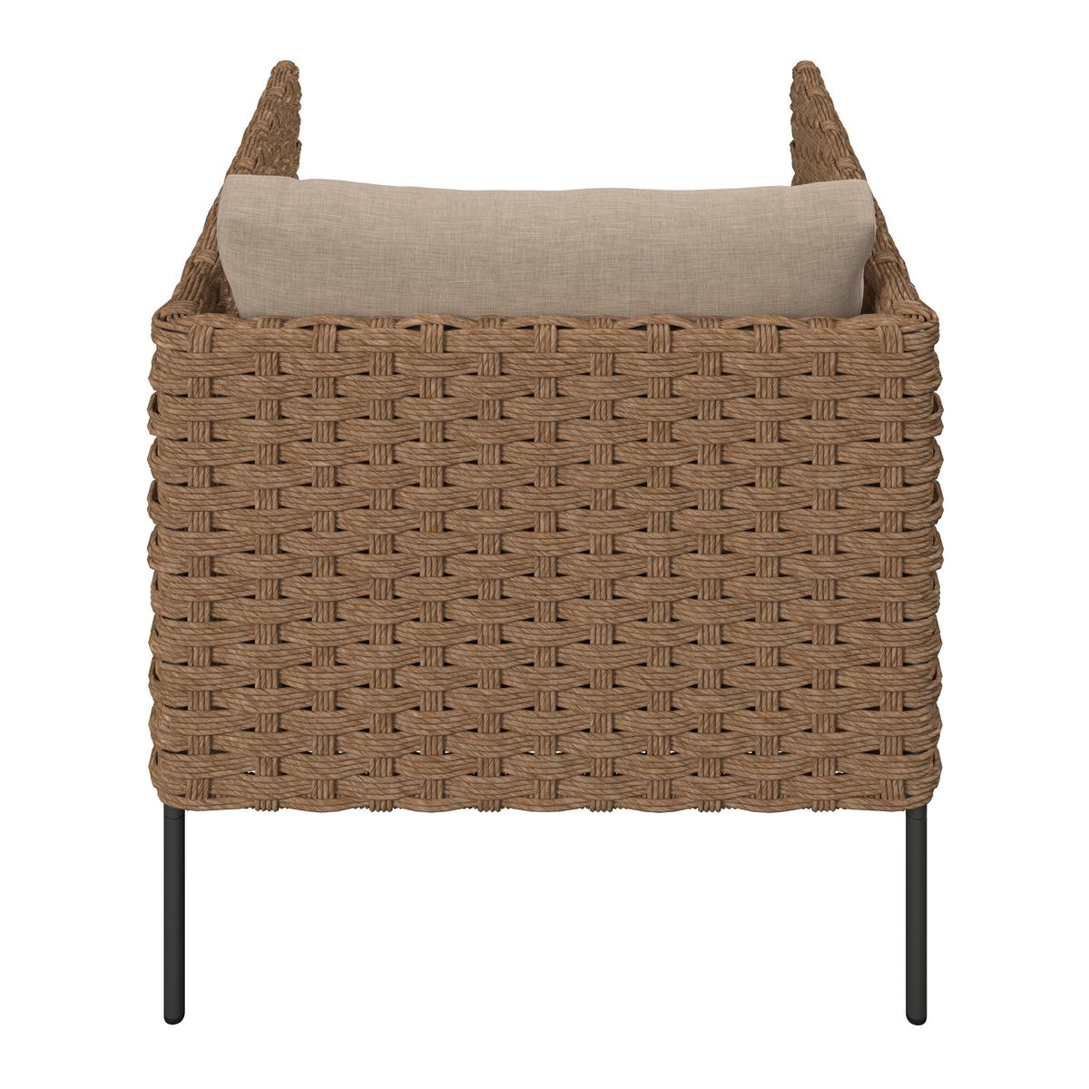 Loungegarnitur Amalfi - Beige/Gelb, MODERN, Holz/Kunststoff (120/40/65cm) - Beldano